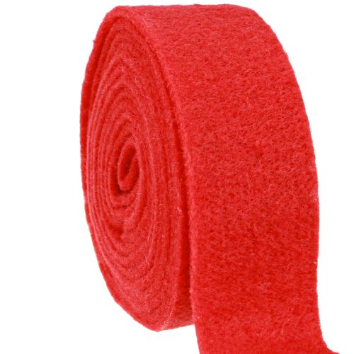 Cinta de fieltro roja 7,5cm 5m