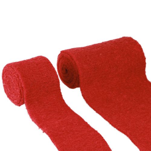 Artículo Cinta de fieltro cinta de lana roja cinta decorativa W7/15cm L1m/1m juego de 2
