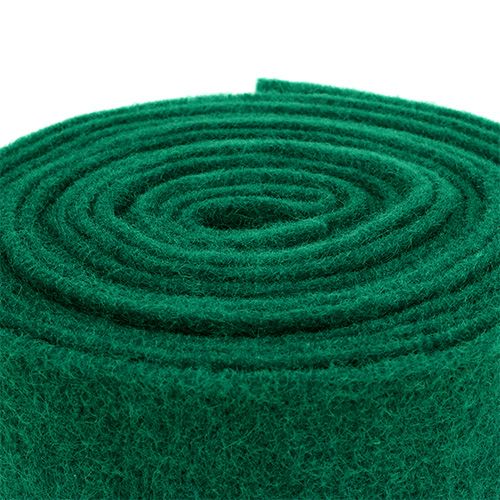 Floristik24 Cinta de fieltro verde pino 15cm 5m