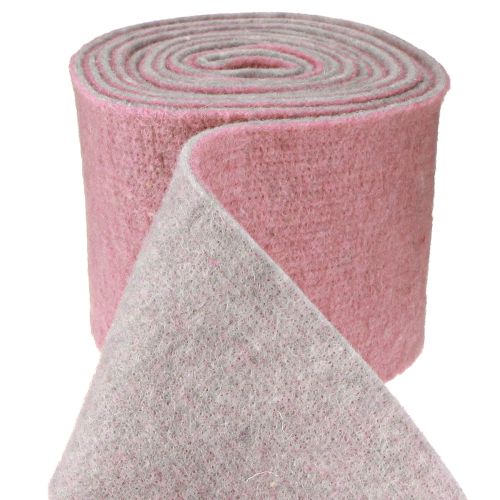 Artículo Cinta de fieltro, cinta para macetas bicolor rosa viejo/gris 15cm 5m