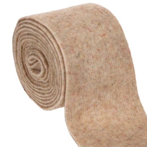 Cinta de fieltro de lana bicolor, se vende por metro para proyectos creativos, marrón/blanco, 15 cm x 5 m comprar | Floristik24.es