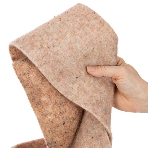 Cinta de fieltro de lana bicolor, se vende por metro para proyectos creativos, marrón/blanco, 15 cm x 5 m | Floristik24.es