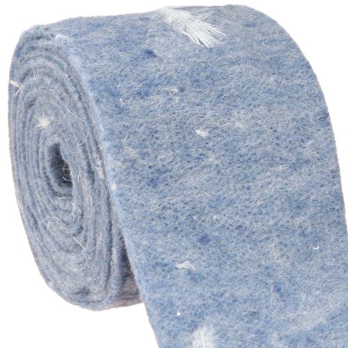 Artículo Cinta de fieltro cinta de lana tejido decorativo plumas azules fieltro de lana 15cm 5m