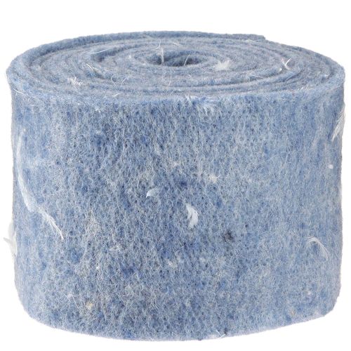 Artículo Cinta de fieltro cinta de lana tejido decorativo plumas azules fieltro de lana 15cm 5m