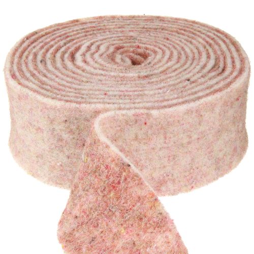 Artículo Cinta de fieltro cinta de lana tejido decorativo marrón beige fieltro de lana 7,5cm 5m
