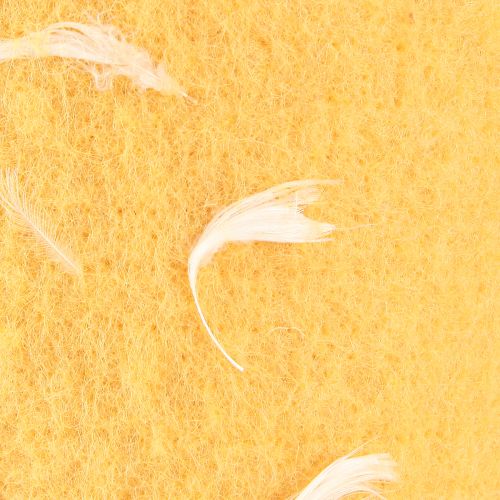 Artículo Cinta de fieltro cinta de lana tejido decorativo plumas amarillas fieltro de lana 15cm 5m