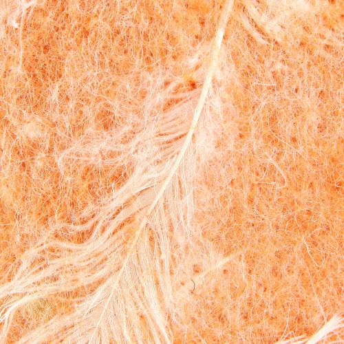 Artículo Cinta de fieltro cinta de lana tejido decorativo plumas naranja fieltro de lana 15cm 5m
