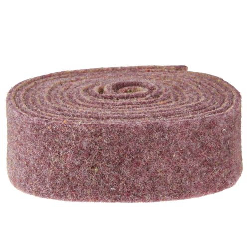 Artículo Cinta de fieltro cinta de lana tejido decorativo vino rojo beige 7,5cm 5m