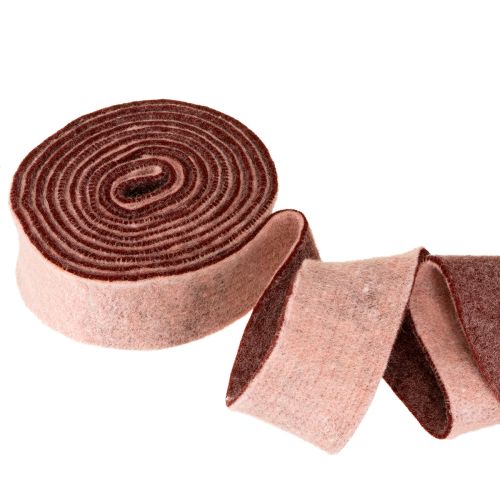 Artículo Cinta de fieltro bicolor, cinta para macetas, cinta de fieltro de lana rosa y rojo, 7,5 cm, 5 m