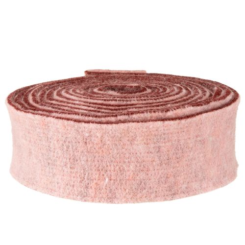 Artículo Cinta de fieltro bicolor, cinta para macetas, cinta de fieltro de lana rosa y rojo, 7,5 cm, 5 m