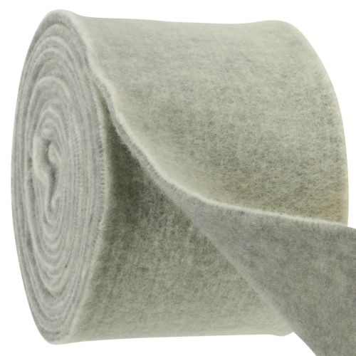 Floristik24 Cinta de fieltro 15cm x 5m bicolor gris, blanco