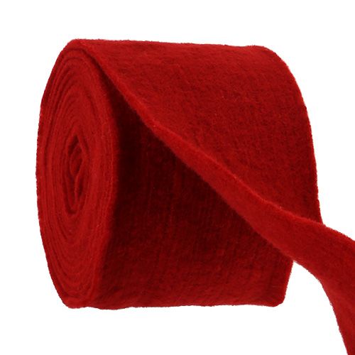 Floristik24 Cinta de fieltro 15cm x 5m rojo oscuro