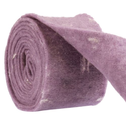 Floristik24 Cinta de fieltro cinta de lana tela decorativa plumas moradas fieltro de lana 15cm 5m