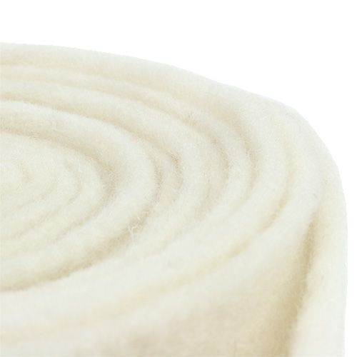 Floristik24 Cinta de fieltro 15cm x 5m blanca