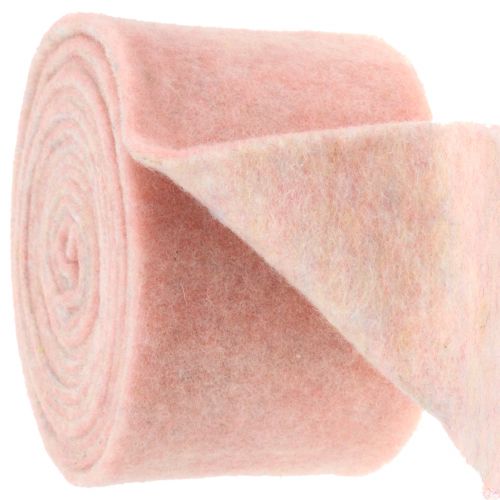 Floristik24 Cinta de fieltro, cinta para macetas bicolor blanco/rosa 15cm 5m