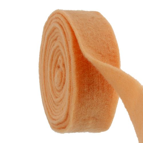 Floristik24 Cinta de fieltro 7,5cm 5m naranja claro