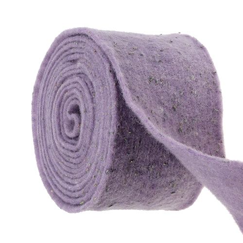 Floristik24 Cinta de fieltro Emoción con flores de lavanda 15cm x 5m violeta