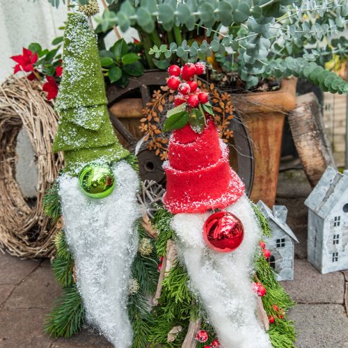 Floristik24 Cinta de fieltro roja con lunares, cinta decorativa, cinta de maceta, fieltro de lana rojo óxido, blanco 15cm 5m