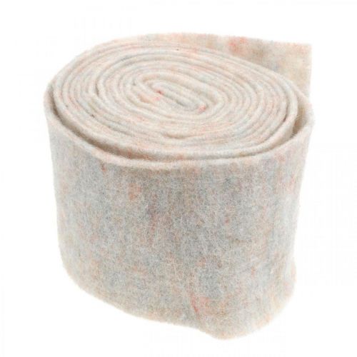 Floristik24 Cinta de fieltro, cinta para macetas, fieltro de lana blanco crema, colores del arco iris 15cm 5m