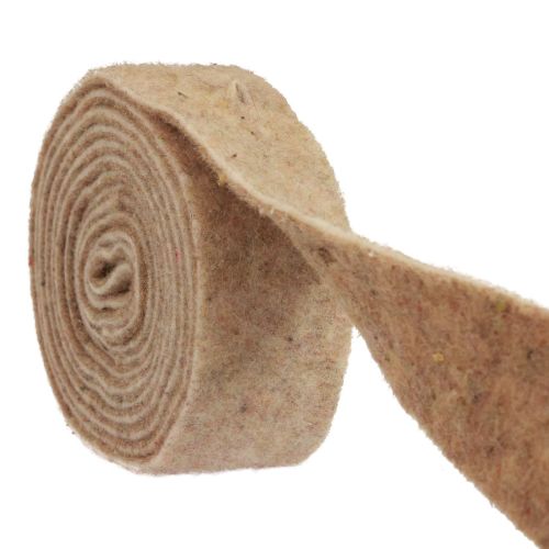 Artículo Cinta de fieltro cinta de lana tejido decorativo marrón beige fieltro de lana 7,5cm 5m