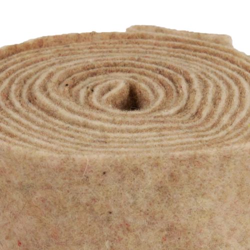 Artículo Cinta de fieltro cinta de lana tejido decorativo marrón beige fieltro de lana 7,5cm 5m