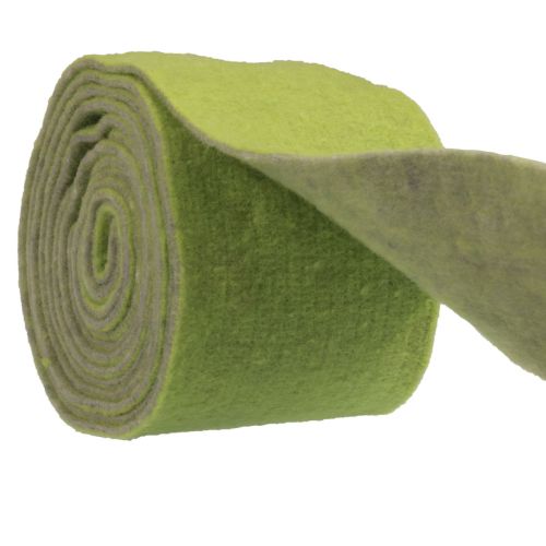 Floristik24 Cinta de fieltro cinta de lana rollo de fieltro cinta decorativa verde gris 15cm 5m