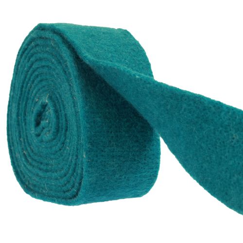 Cinta de fieltro cinta de lana rollo de fieltro azul turquesa verde 7,5cm 5m