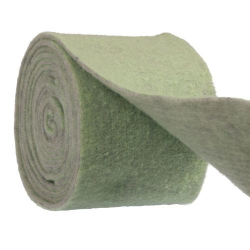 Floristik24 Cinta de fieltro cinta de lana gris verde cinta decorativa esponjosa 14cm 5m