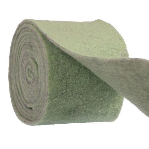 Artículo Cinta de fieltro cinta de lana gris verde cinta decorativa esponjosa 14cm 5m