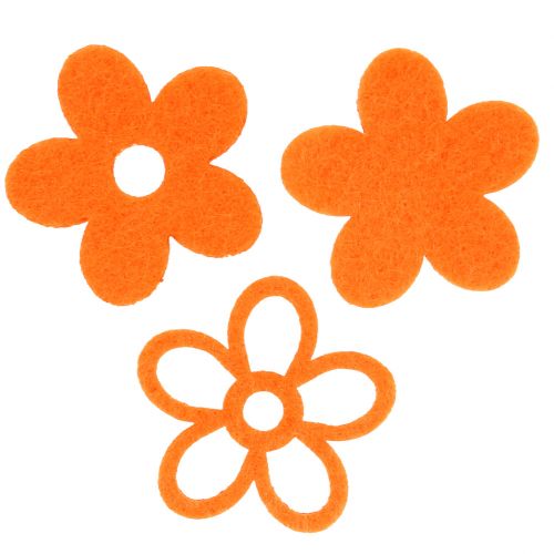 Floristik24 Flor de fieltro 4cm naranja 72 piezas