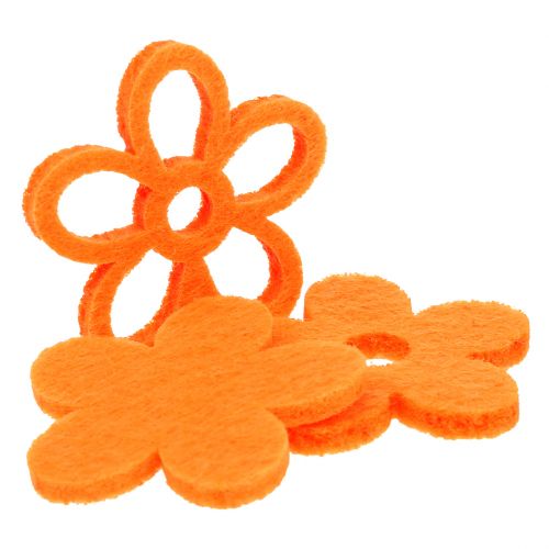 Floristik24 Flor de fieltro 4cm naranja 72 piezas