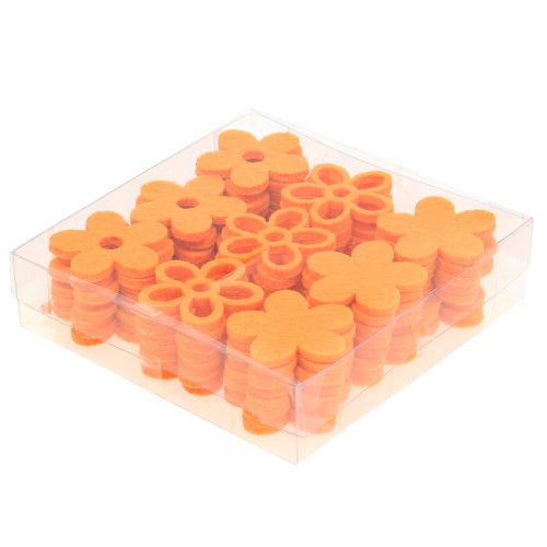 Floristik24 Flor de fieltro 4cm naranja 72 piezas
