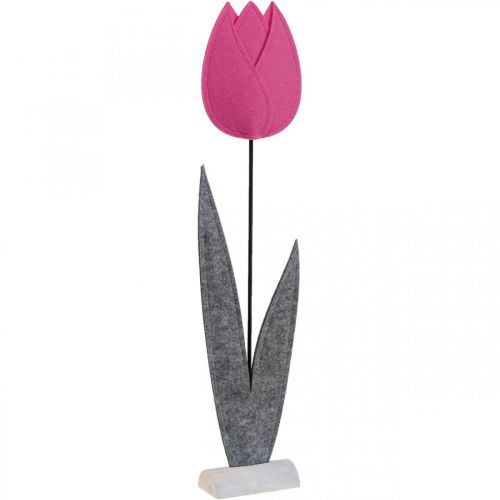 Floristik24 Flor de fieltro fieltro deco flor tulipán rosa decoración de mesa Al. 68 cm