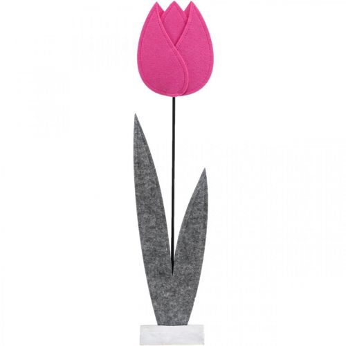 Floristik24 Flor de fieltro fieltro deco flor tulipán rosa decoración de mesa Al. 68 cm