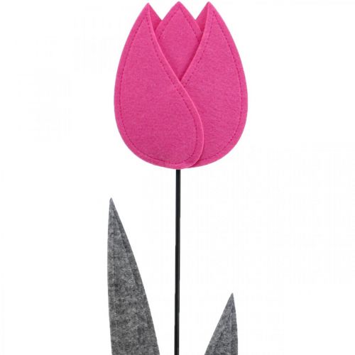 Artículo Flor de fieltro fieltro deco flor tulipán rosa decoración de mesa Al. 68 cm