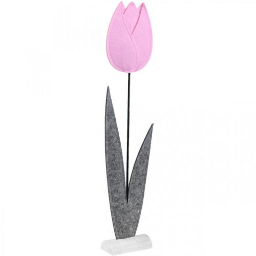 Floristik24 Flor de fieltro fieltro deco flor tulipán rosa decoración de mesa Al. 68 cm