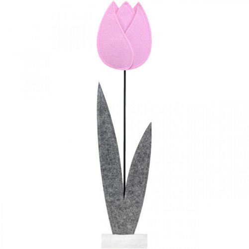 Floristik24 Flor de fieltro fieltro deco flor tulipán rosa decoración de mesa Al. 68 cm