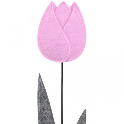 Floristik24 Flor de fieltro fieltro deco flor tulipán rosa decoración de mesa Al. 68 cm