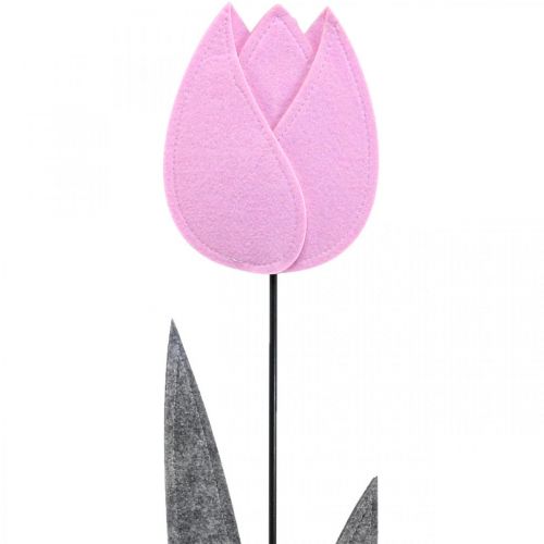 Artículo Flor de fieltro fieltro deco flor tulipán rosa decoración de mesa Al. 68 cm