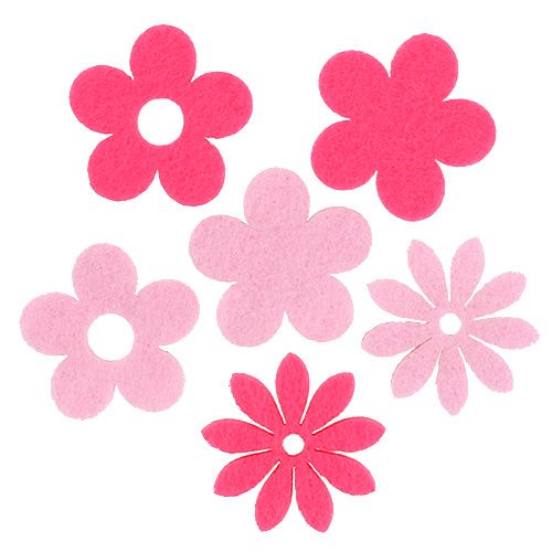 Floristik24 Flor de fieltro rosa, rosa 3,5cm 96p