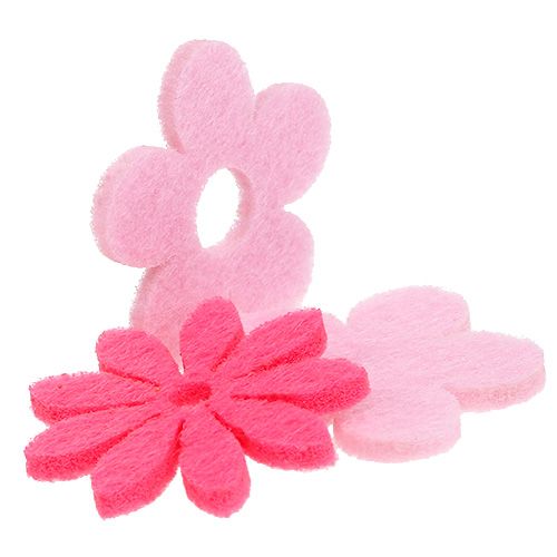 Floristik24 Flor de fieltro rosa, rosa 3,5cm 96p