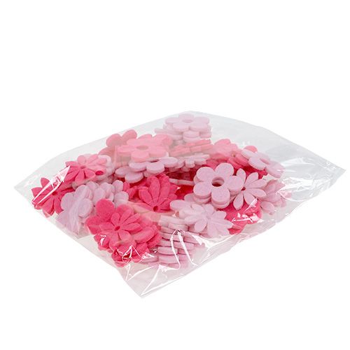 Floristik24 Flor de fieltro rosa, rosa 3,5cm 96p