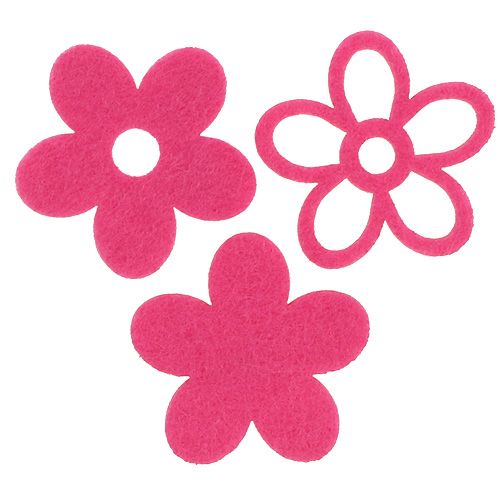 Floristik24 Flor de fieltro para rociar rosa como conjunto de decoración Ø4cm 72pcs
