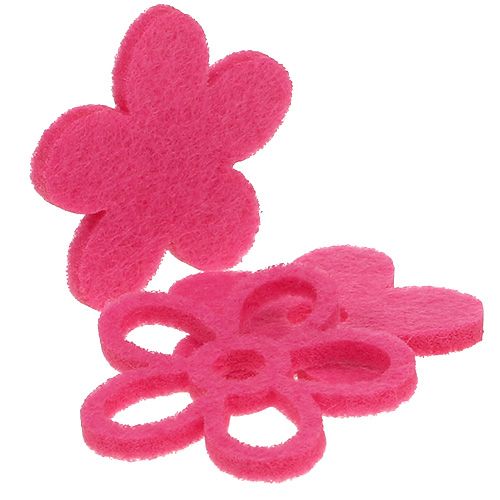 Floristik24 Flor de fieltro para esparcir rosa como decoración set Ø4cm 72 piezas