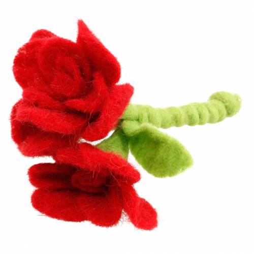 Floristik24 Flor de fieltro 15cm con 3 flores
