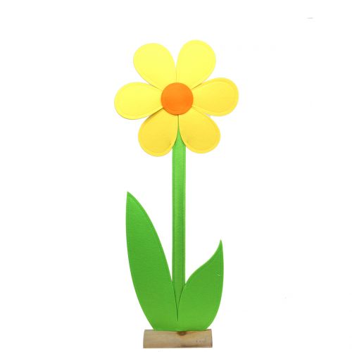 Floristik24 Flor de fieltro amarilla 87cm