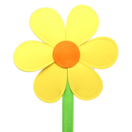 Floristik24 Flor de fieltro amarilla 87cm