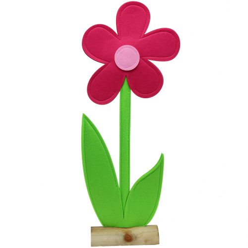 Floristik24 Flor de fieltro rosa 120cm