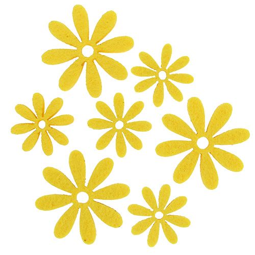 Floristik24 Juego de flores de fieltro amarillo 96 piezas