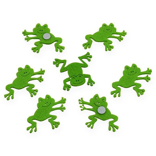Floristik24 Rana de fieltro con pegamento punto verde 5,5cm 72uds